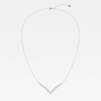 2.15 TCW Round Moissanite Diamond Chevron Style Necklace
