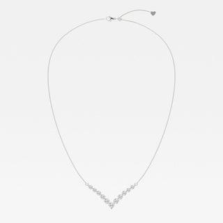 Chevron Style round moissanite necklace