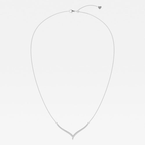 0.16 TCW Round Moissanite Diamond Petite Chevron Necklace