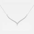 0.16 TCW Round Moissanite Diamond Petite Chevron Necklace