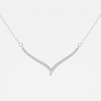 0.16 TCW Round Moissanite Diamond Petite Chevron Necklace