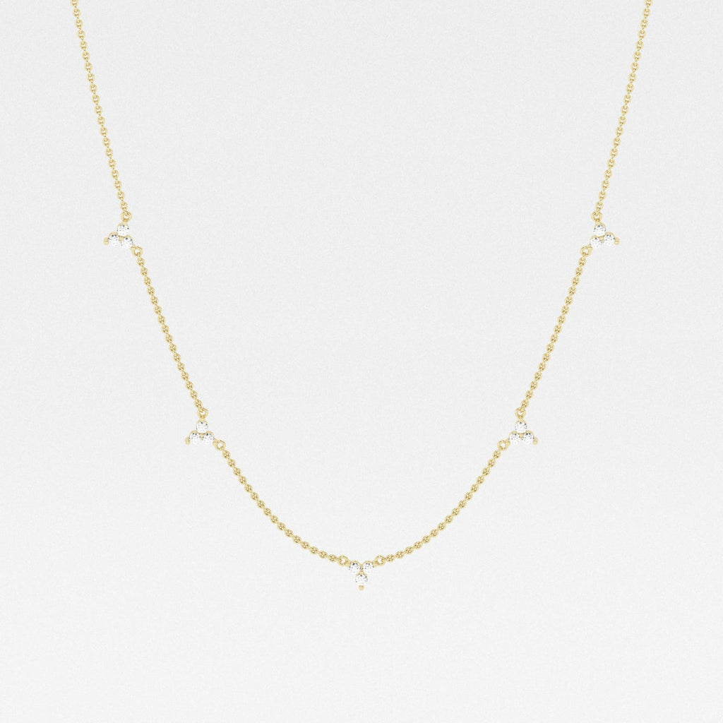0.38 TCW Round Moissanite Diamond Dangle Necklace