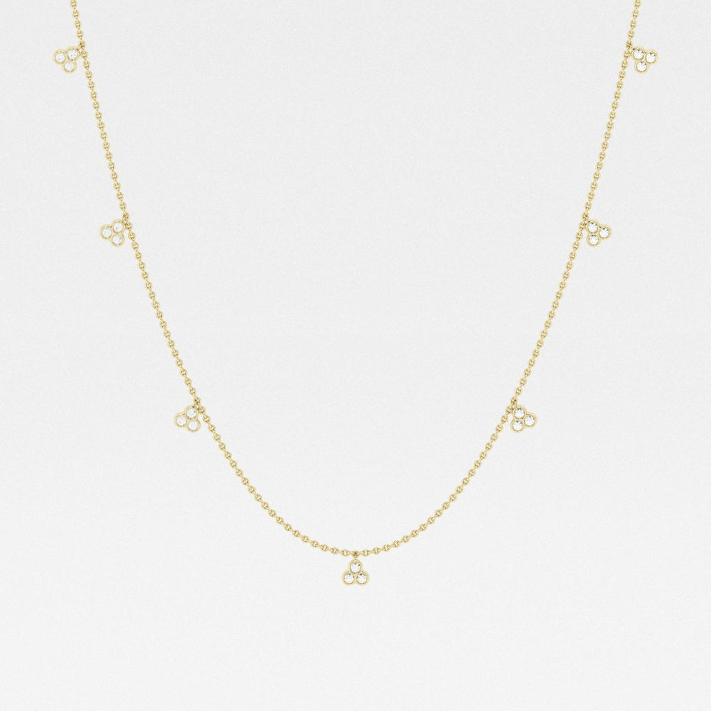 0.63 TCW Round Moissanite Diamond Dangle Necklace