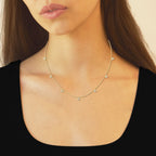 0.63 TCW Round Moissanite Diamond Dangle Necklace