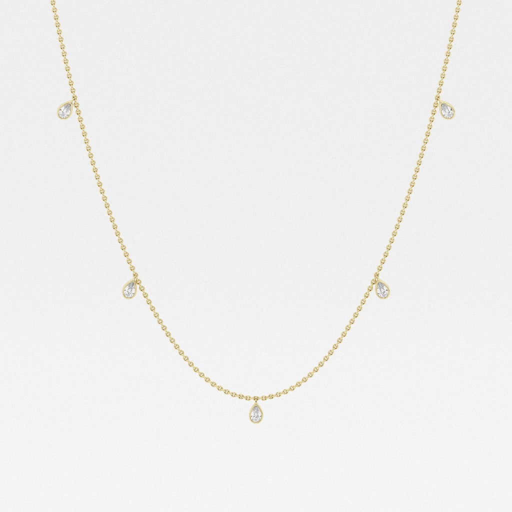 1.0 TCW Pear Moissanite Diamond Dangle Necklace