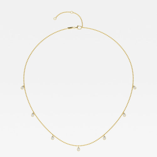 1.0 TCW Pear Moissanite Diamond Dangle Necklace