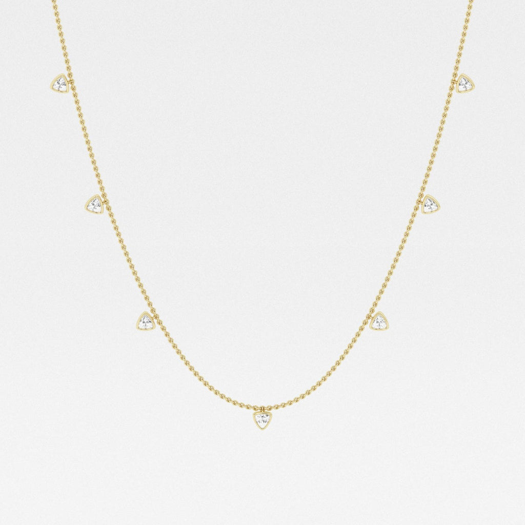 1.40 TCW Trillion Moissanite Diamond Dangle Necklace