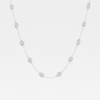 2.80 TCW Marquise & Emerald Moissanite Diamond Bezel Style Necklace