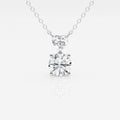 1.33 TCW Round & Heart Moissanite Diamond Two Stone Necklace
