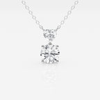 1.33 TCW Round & Heart Moissanite Diamond Two Stone Necklace