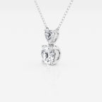 1.33 TCW Round & Heart Moissanite Diamond Two Stone Necklace