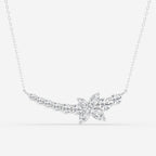 1.66 TCW Marquise & Round Moissanite Diamond Curved Butterfly Necklace