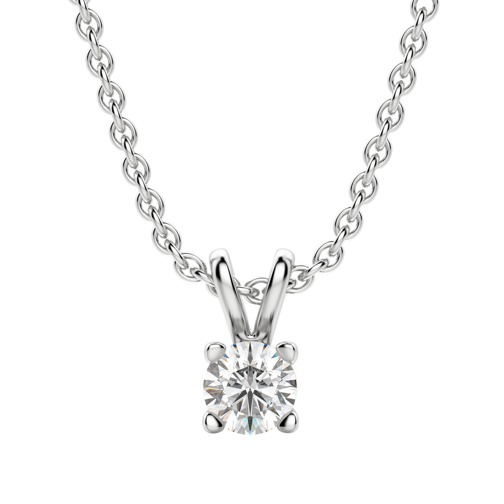 0.25-1.0ct Round Cut Moissanite Solitaire Necklace