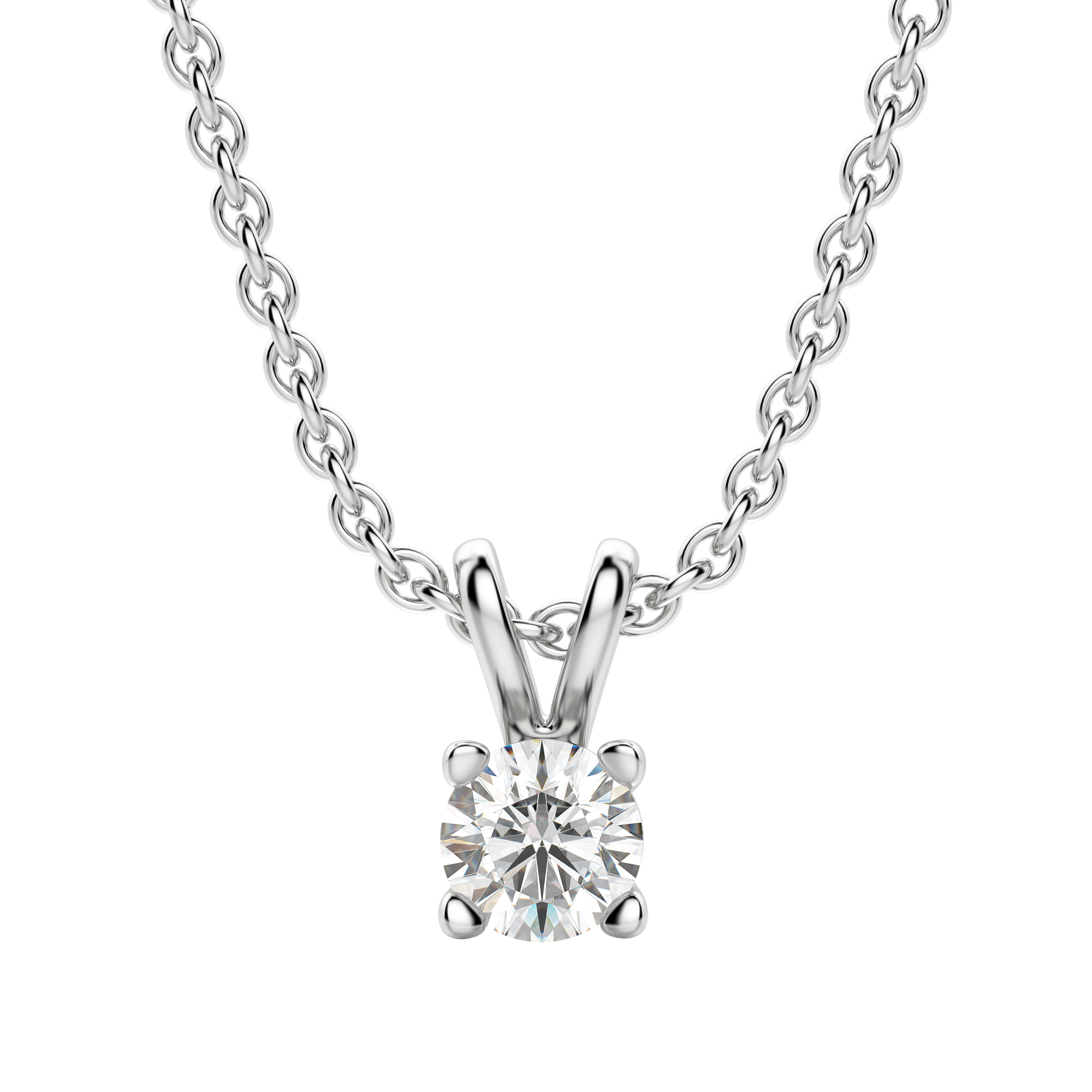 0.25-1.0ct Round Cut Moissanite Solitaire Necklace