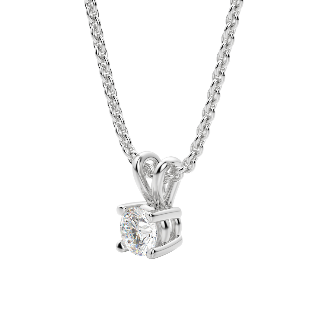 0.25-1.0ct Round Cut Moissanite Solitaire Necklace