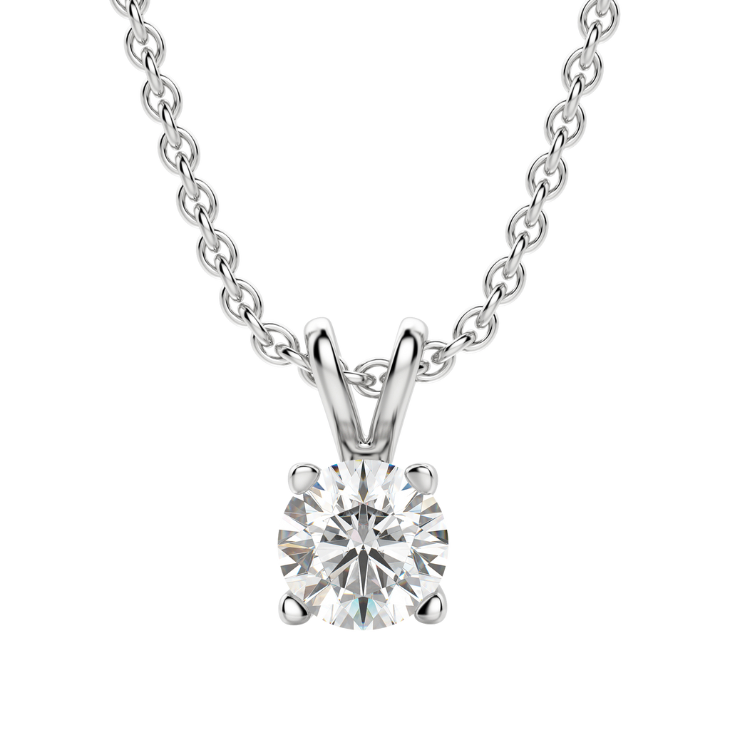 0.25-1.0ct Round Cut Moissanite Solitaire Necklace