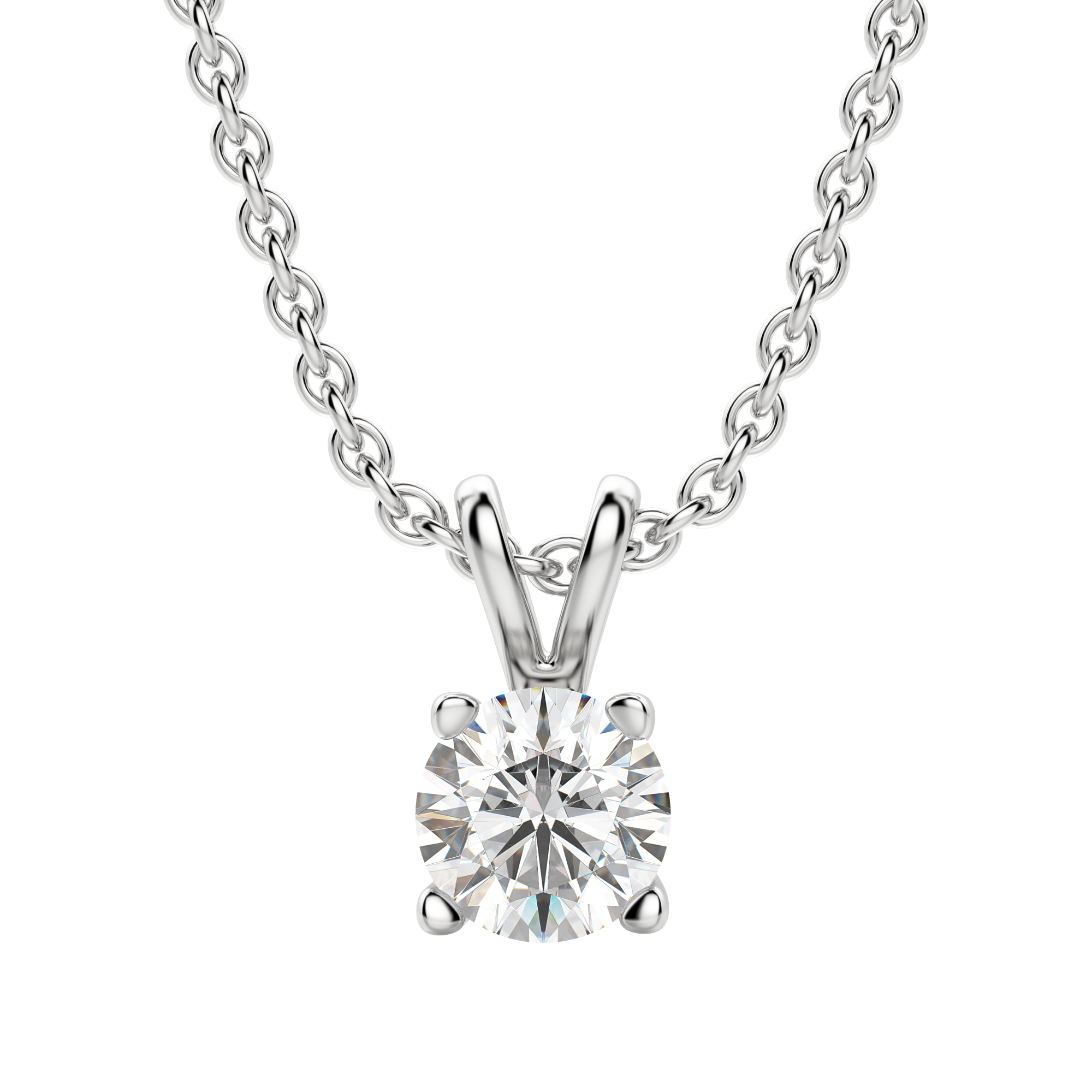 0.25-1.0ct Round Cut Moissanite Solitaire Necklace