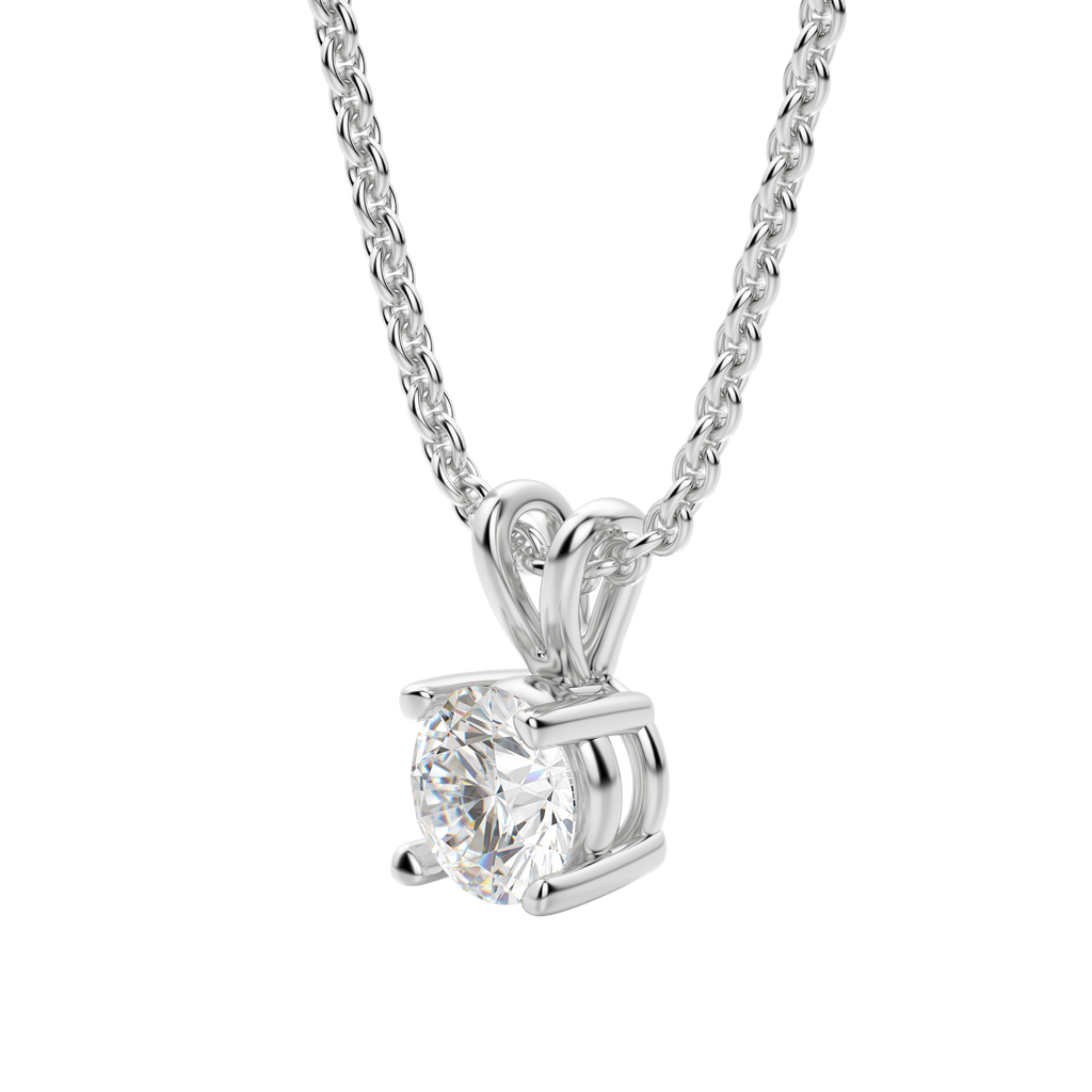 0.25-1.0ct Round Cut Moissanite Solitaire Necklace