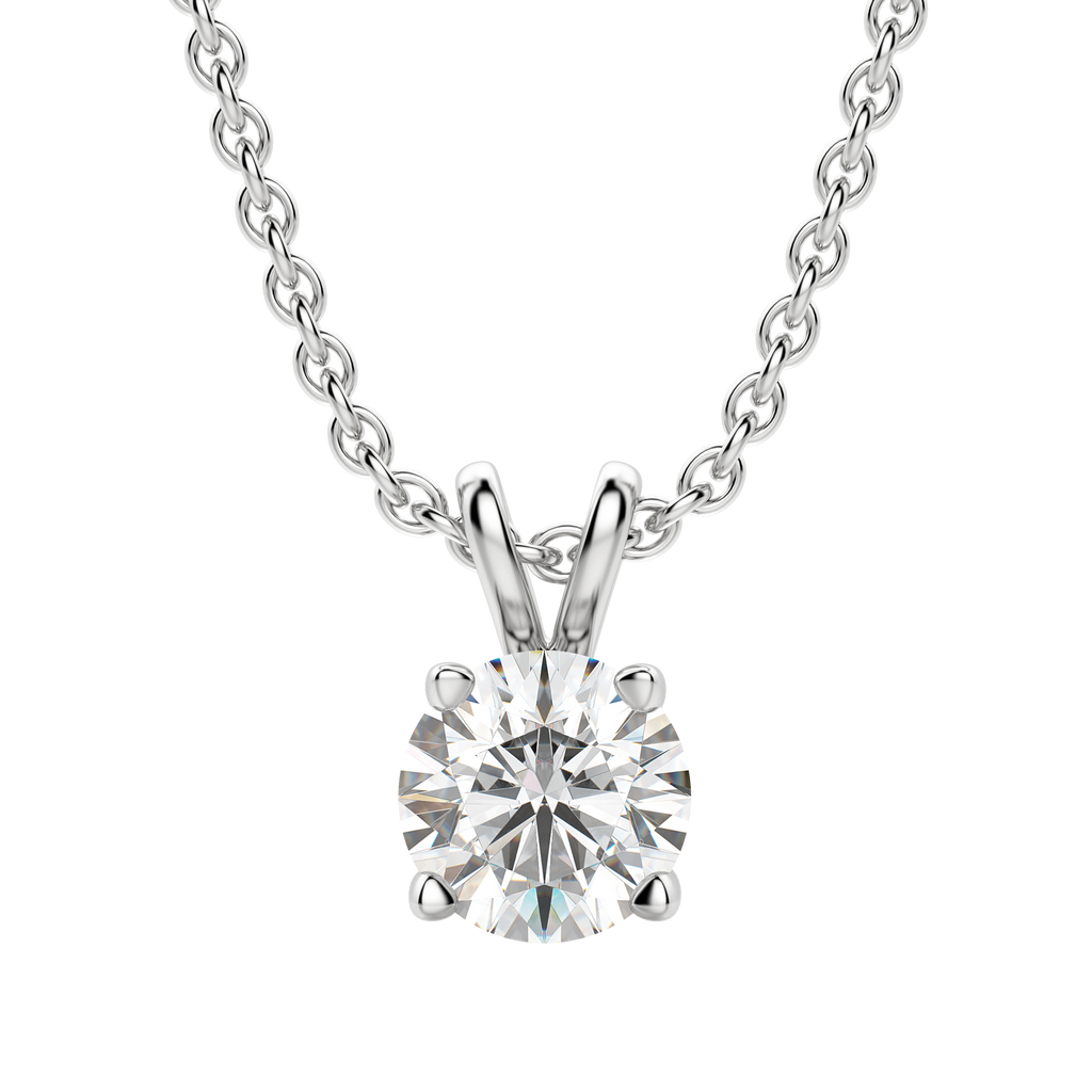 0.25-1.0ct Round Cut Moissanite Solitaire Necklace