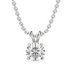 0.25-1.0ct Round Cut Moissanite Solitaire Necklace