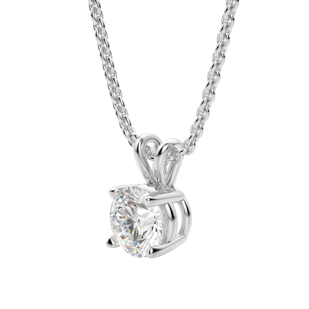 0.25-1.0ct Round Cut Moissanite Solitaire Necklace