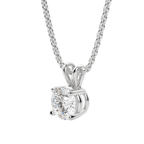 0.25-1.0ct Round Cut Moissanite Solitaire Necklace