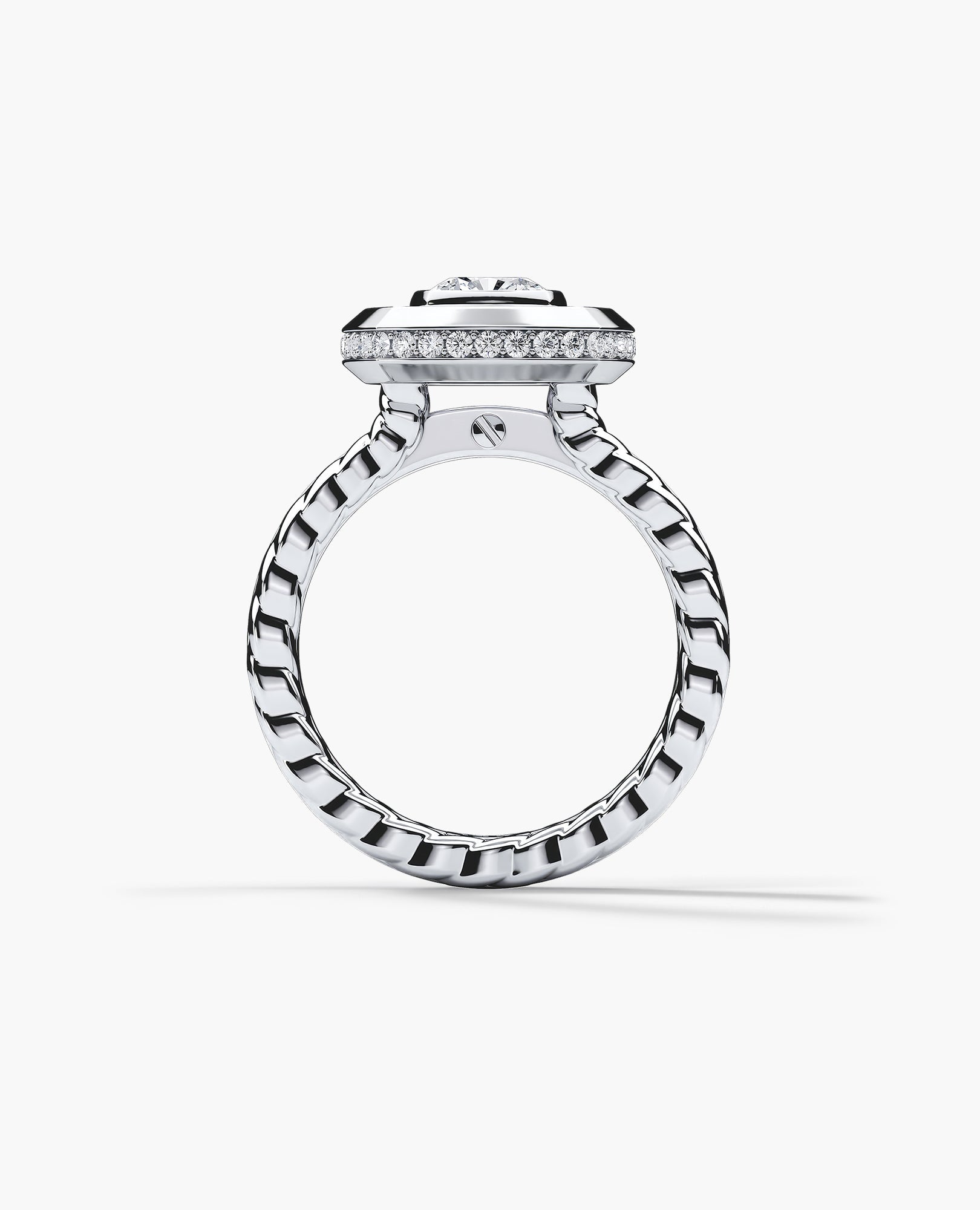 ROPES Cushion Cut Diamond Gold Engagement Ring