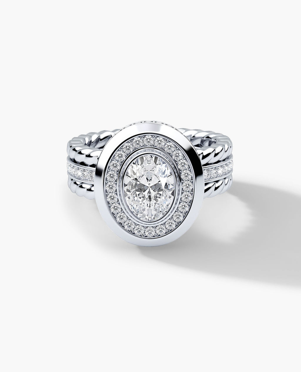 ROPES Oval Cut Diamond Gold Engagement Ring