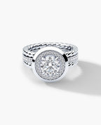 ROPES Round Cut Diamond Gold Engagement Ring