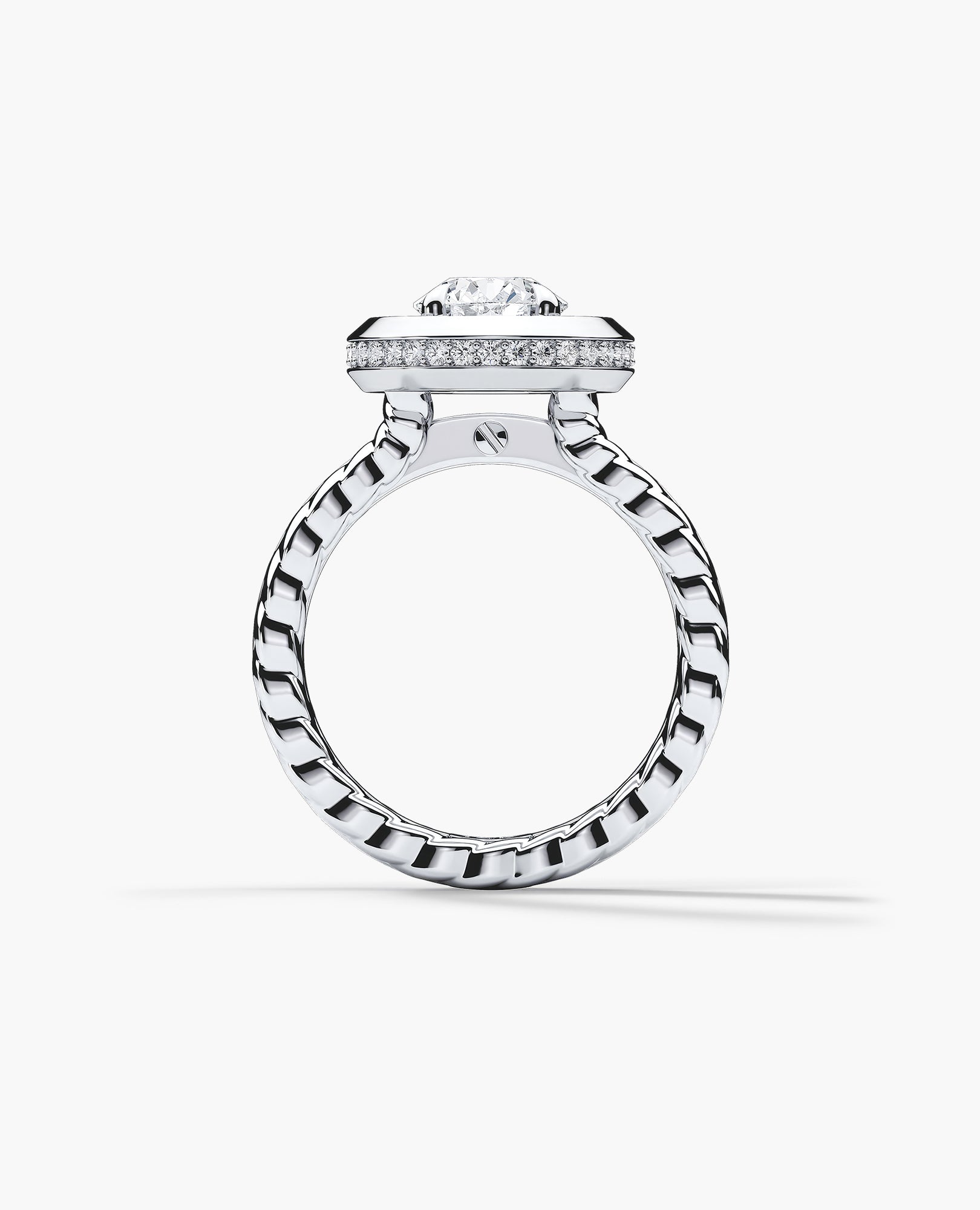 ROPES Round Cut Diamond Gold Engagement Ring