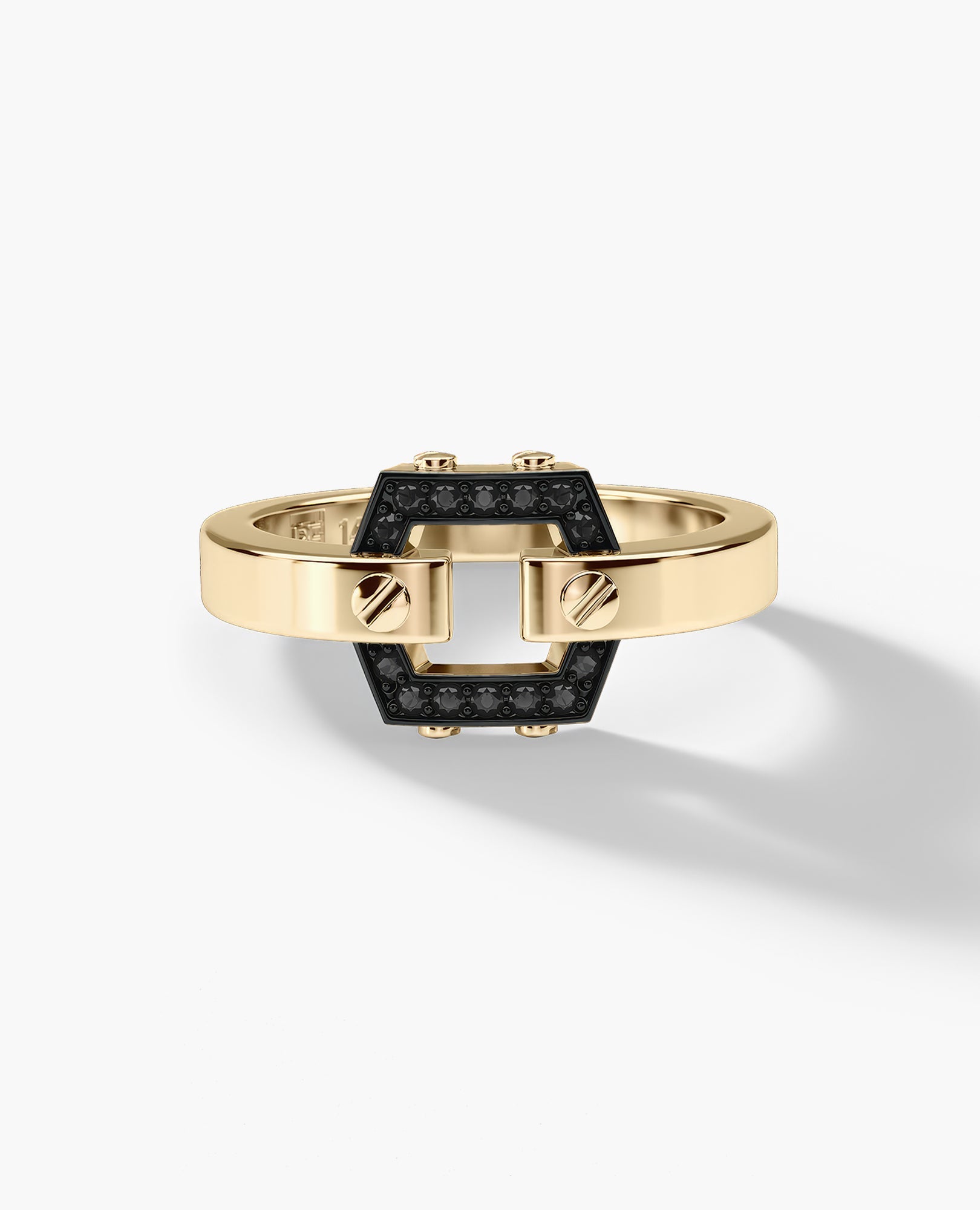 NORTHSTAR MINI Gold Ring with 0.15ct Black Diamonds