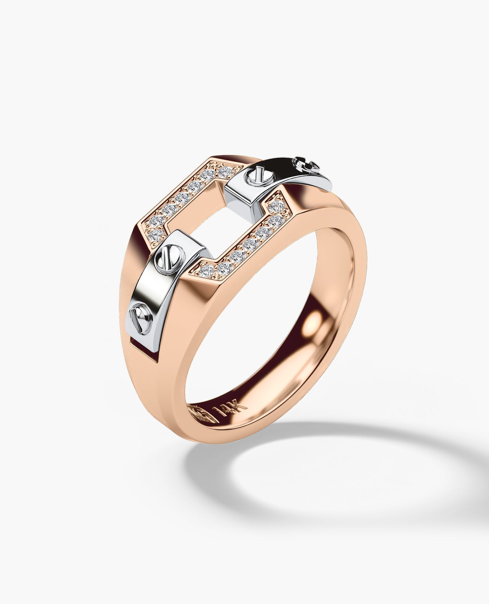 NORTHSTAR Gold Signet Ring with 0.10ct Diamonds