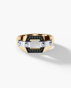 NORTHSTAR Gold Signet Ring with 0.10ct Black Diamonds