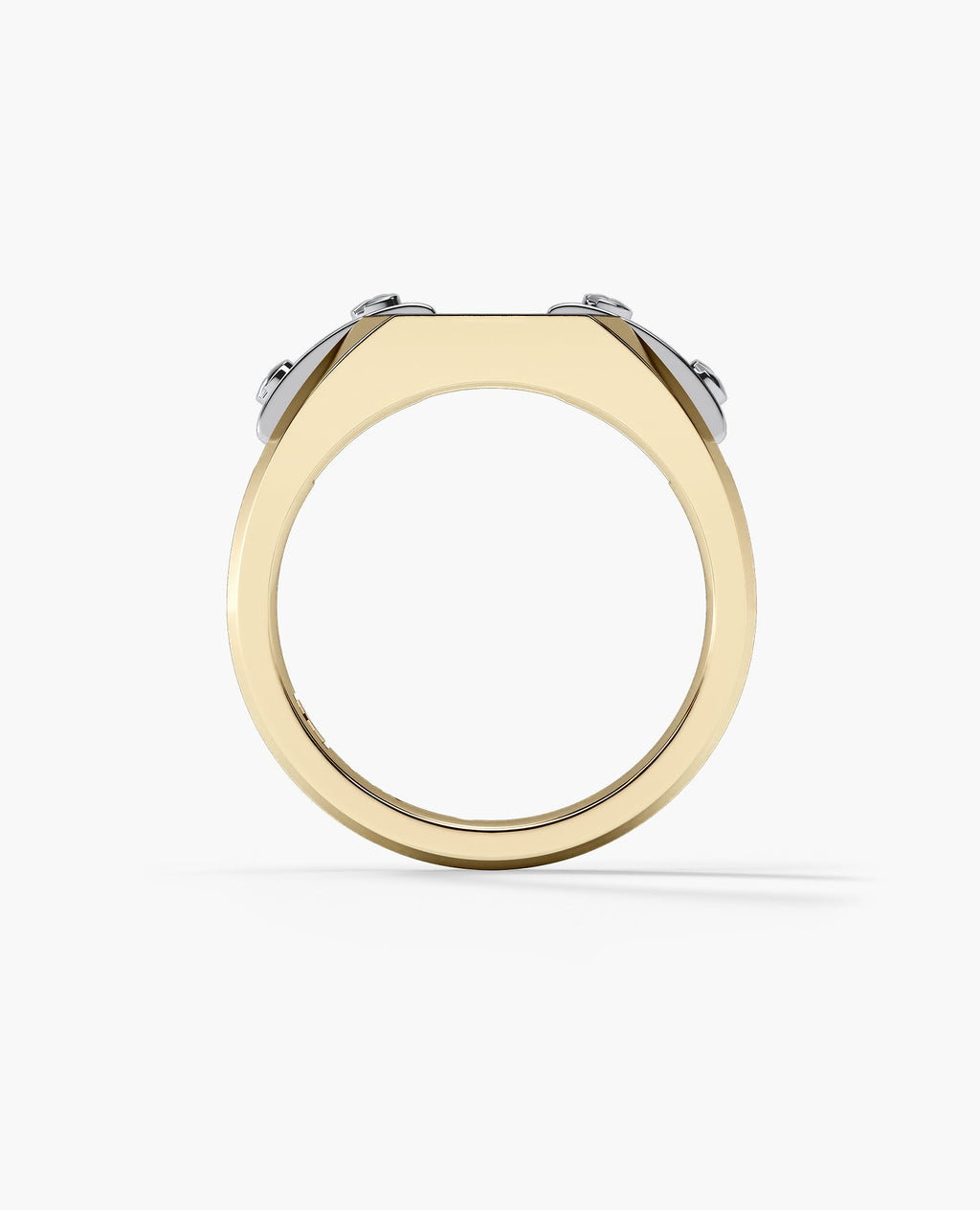 NORTHSTAR Gold Signet Ring with 0.10ct Black Diamonds