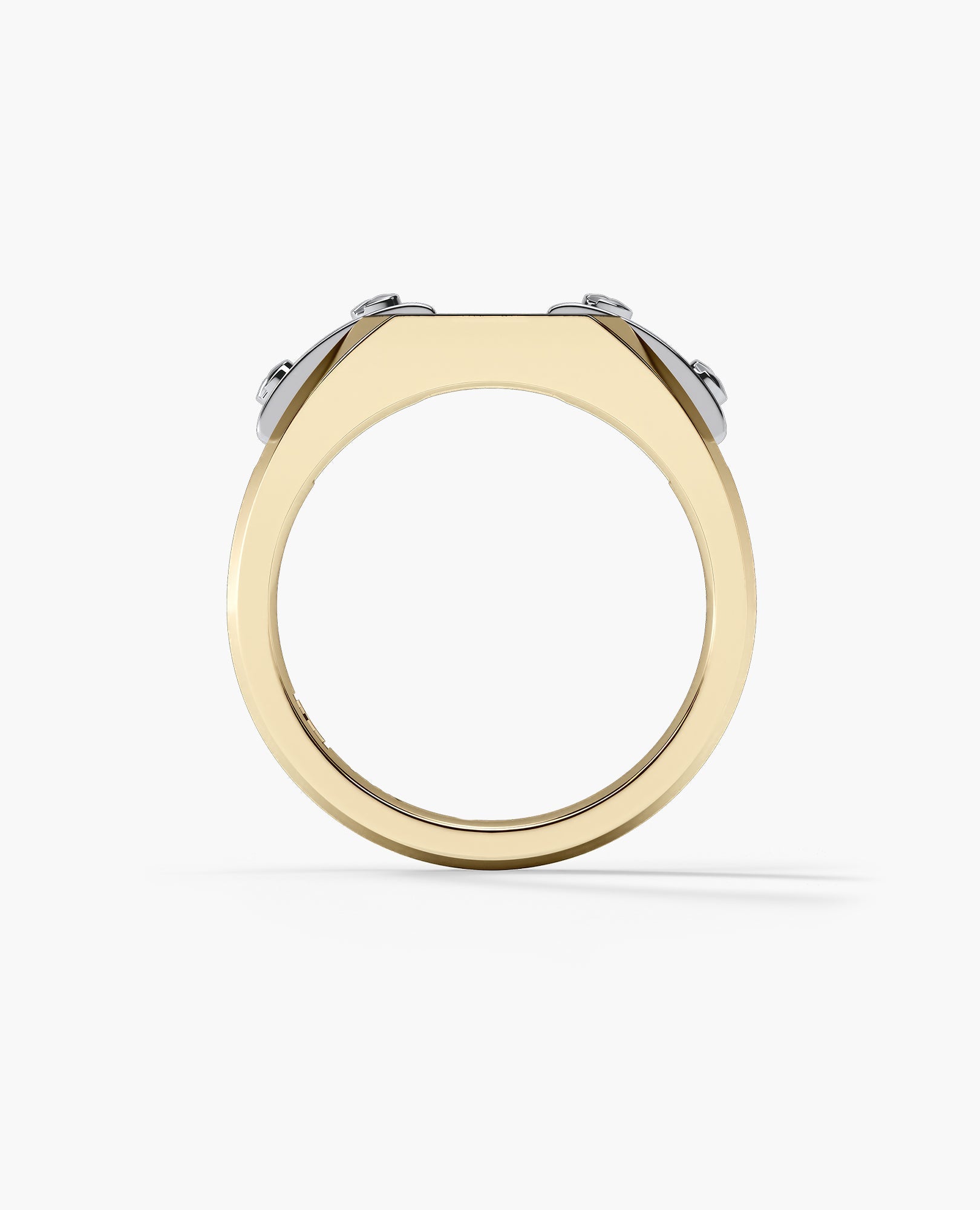 NORTHSTAR Gold Signet Ring with 0.10ct Black Diamonds