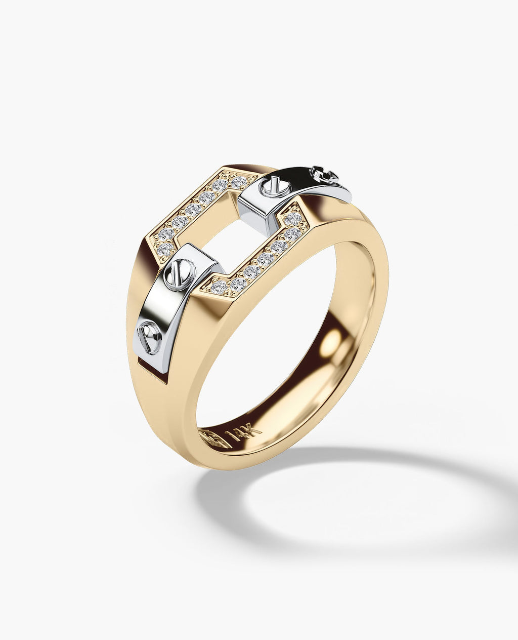 NORTHSTAR Gold Signet Ring with 0.10ct Diamonds