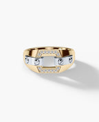 NORTHSTAR Gold Signet Ring with 0.10ct Diamonds