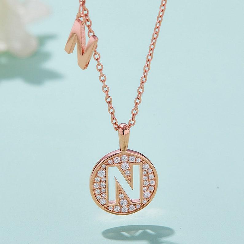 Personalized "N" latter diamond necklace