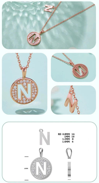 Personalized "N" latter diamond necklace