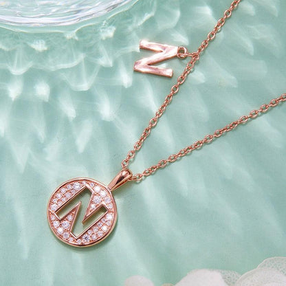 Personalized "N" latter diamond necklace