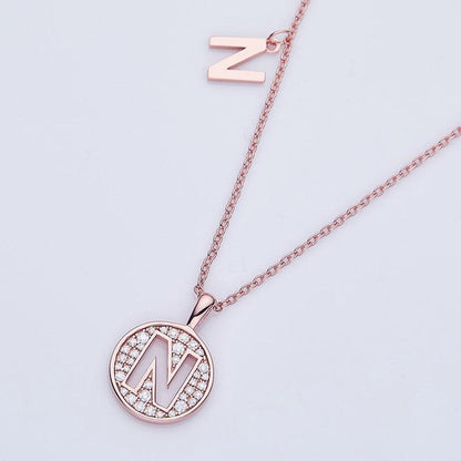 Personalized "N" latter diamond necklace