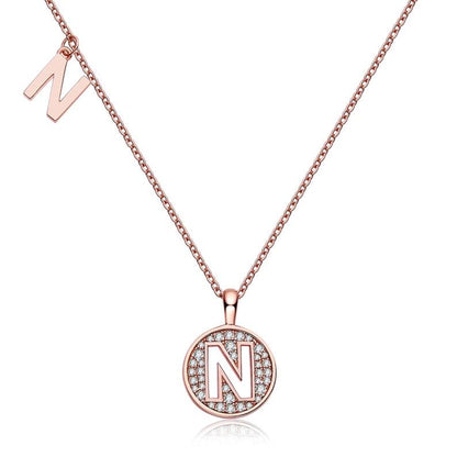 Personalized "N" latter diamond necklace