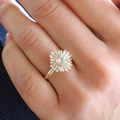 1.0 CT Round Cut Ballerina Style Moissanite Engagement Ring
