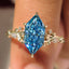 Blue Dutch Marquise Nature Inspired Engagement Ring With Side Stone