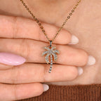 Palm Tree Pendant with Round Lab Grown Diamond in Tropical Style