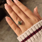 Nature Inspired Green Dutch Marquise Engagement Ring