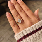 Nature Inspired Oval Diamond Ring in Leaf Style Prong
