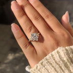 Marquise Diamond Nature Inspired Engagement Ring with Leaf Details