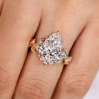 IGI certified 5 - 8 Carat Nature inspired Pear Shaped Diamond Ring