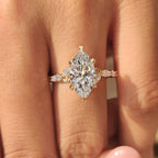 Nature Inspired Marquise Diamond Engagement Ring